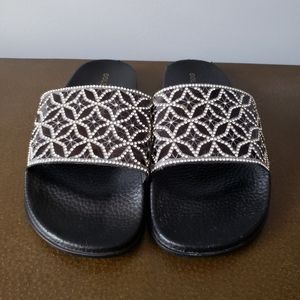 Goldtoe Black rhinestone slides 9